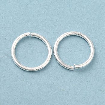 Brass Open Jump Rings, Round Rings, Silver, 18 Gauge, 12x1mm, Inner Diameter: 10mm