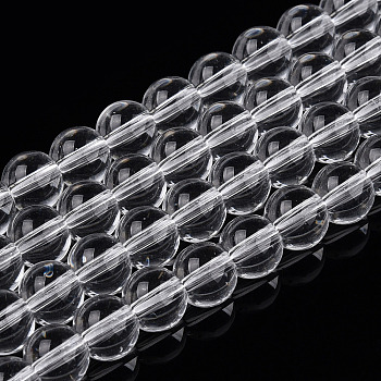 Transparent Glass Beads Strands, Round, Clear, 6~6.5mm, Hole: 1.4mm, about 67~70pcs/strand, 14.76 inch~15.16 inch(37.5~38.5cm)