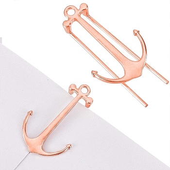 Alloy Bookmark Findings, Anchor Bookmark Clips, Rose Gold, 69.5x36.5x13.5mm, Hole: 3.5mm