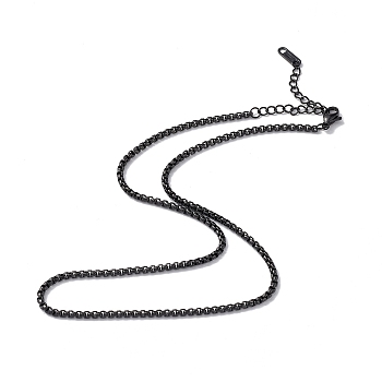 304 Stainless Steel Box Chain Necklace for Men Women, Gunmetal, 15.98 inch(40.6cm)