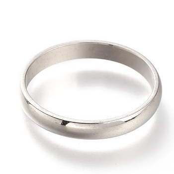 304 Stainless Steel Plain Band Rings, Stainless Steel Color, 3mm, US Size 7~7 3/4(17.3~17.9mm)