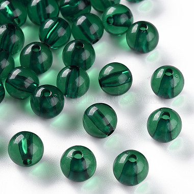 Dark Green Round Acrylic Beads