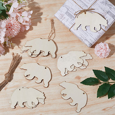 Animal Theme Unfinished Blank Wooden Pendants Set for Painting Arts(WOOD-WH0124-26B)-4