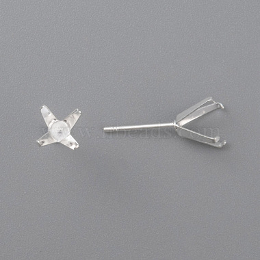 304 Stainless Steel Prong Earring Settings(STAS-O098-06S-05)-2