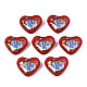 Flower Printed Opaque Acrylic Heart Beads(SACR-S305-28-I02)-1