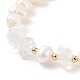 Natural Mixed Stone Chips & Pearl Beaded Bracelet with Enamel Lighting Bolt Charms(BJEW-JB08332-M)-7