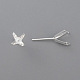 304 Stainless Steel Prong Earring Settings(STAS-O098-06S-05)-2