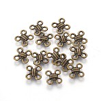 Tibetan Style Chandelier Components Links, Chinese Knot, Antique Bronze, Lead Free and Cadmium Free, 10x10x3mm, Hole: 2mm(X-MLF0101Y)