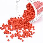 TOHO 11/0 Round Beads, Japanese Seed Beads, (50F) Opaque Frost Sunset Orange, 2.2mm, Hole: 0.8mm, about 1110pcs/bottle, 10g/bottle(SEED-JPTR11-0050F)