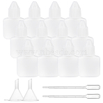 PET Liqiud Bottle, with Plastic Funnel Hopper, Disposable Plastic Transfer Pipettes, White, 26pcs/set, capacity: 1~10ml(0.03~0.34 fl. oz)(AJEW-BC0001-29A)