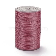 Round Waxed Polyester Thread String, Micro Macrame Cord, Twisted Cord, for Leather Sewing Stitching, Flamingo, 0.3~0.4mm, about 174.98 Yards(160m)/Roll(YC-D004-02A-008)