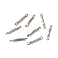 304 Stainless Steel Connector Charms, Flat Bar Links, Stainless Steel Color, 13x2.5x1mm, Hole: 1.2mm(STAS-Q323-10P)