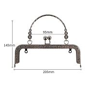 Alloy Kiss Lock Purse Frame Handle, for Coin Purse Making, Platinum, 205x145mm(PW-WG82AEE-04)