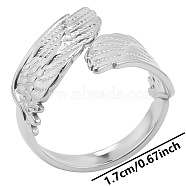 Stainless Steel Wing Open Cuff Ring for Unisex, Stainless Steel Color(BT5137-1)