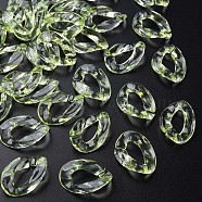 Transparent Acrylic Linking Rings, Quick Link Connectors, for Cable Chains Making, Twisted Oval, Light Green, 23.5x16.5x4.5mm, Inner Diameter: 6.5x13mm, about 666pcs/500g(MACR-S373-108-B06)