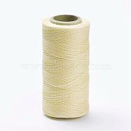 Flat Waxed Polyester Cords, Wheat, 1x0.3mm, about 284.33 yards(260m)/roll(YC-K001-01)