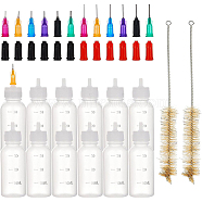 30ml Plastic Glue Liquid Container, Bottle Dispenser, Bottle Stoppers, Plastic Fluid Precision Blunt Needle Dispense Tips, Mixed Color, 82x29mm(TOOL-BC0008-08)