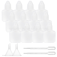 BENECREAT PET Liqiud Bottle, with Plastic Funnel Hopper, Disposable Plastic Transfer Pipettes, White, 26pcs/set(AJEW-BC0001-29A)