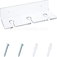 Acrylic Display Stands Set, with Iron Screws & Plastic Plugs, Wall-mounted, Clear, 11x28x4.85cm(ODIS-WH0011-45)