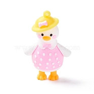 PVC Cartoon Duck Doll Pendants, for Keychains, Pearl Pink, 62x39x24mm, Hole: 3mm(KY-C008-05)