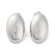 304 Stainless Steel Stud Earrings, Oval, Stainless Steel Color, 22x13.5mm(EJEW-H115-19P)
