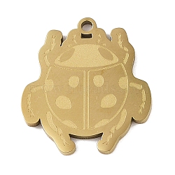 304 Stainless Steel Pendants, Ladybird Charm, Golden, 24x21x1.5mm, Hole: 1mm(STAS-C095-14G)