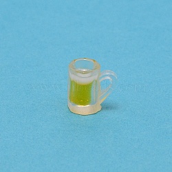 Resin Pendants, Imitation Drink, Draft Beer Cup, Yellow, 15x10x15mm, Hole: 3x5mm(RESI-WH0021-28A)