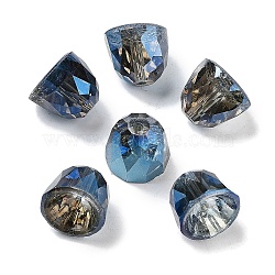 Electroplate Glass Beads, Full Rainbow Plated, Bell, Faceted, Steel Blue, 10.5x9mm, Hole: 1.2mm, 100pcs/set(EGLA-H105-01A-FR01)