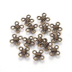 Tibetan Style Chandelier Components Links, Chinese Knot, Antique Bronze, Lead Free and Cadmium Free, 10x10x3mm, Hole: 2mm(X-MLF0101Y)