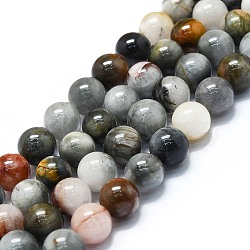 Natural Eagle Eye Stone Beads Strands, Round, 8~9mm, Hole: 0.8mm, about 48~52pcs/strand, 15.35''~16.54''(39~42cm)(G-K245-A09-04)