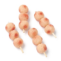 Imitation Food Resin Barbecue Skewer Model Toy, Display Decorations, Barbecue Meat Balls, PeachPuff, 55~60.5x18~18.5x18~18.5mm(RESI-O008-04)