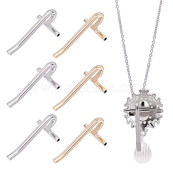 8Pcs 2 Colors Brass Transfer, Platinum & Golden, 30x15x10.5mm, Hole: 1.5mm, 4pcs/color(KK-UN0004-90)