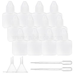 BENECREAT PET Liqiud Bottle, with Plastic Funnel Hopper, Disposable Plastic Transfer Pipettes, White, 26pcs/set(AJEW-BC0001-29A)
