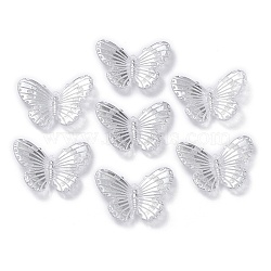 Transparent Acrylic Pendants, Butterfly, Silver, 30x40x3mm, Hole: 1.6x1.5mm, about 250pcs/500g(TACR-A004-05B-01)