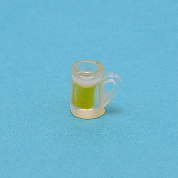 Resin Pendants, Imitation Drink, Draft Beer Cup, Yellow, 15x10x15mm, Hole: 3x5mm