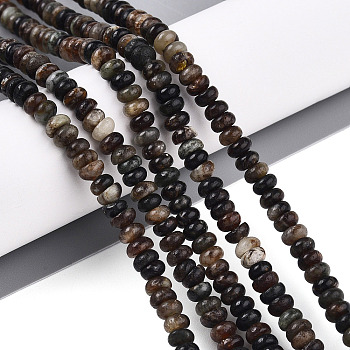 Natural Biotite Beads Strands, Rondelle, 4~4.5x2~2.5mm, Hole: 0.7mm, about 151~152pcs/strand, 15.16~15.35''(38.5~39cm)