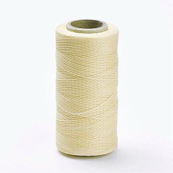 Flat Waxed Polyester Cords, Wheat, 1x0.3mm, about 284.33 yards(260m)/roll
