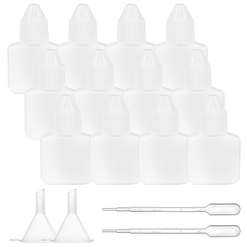 BENECREAT PET Liqiud Bottle, with Plastic Funnel Hopper, Disposable Plastic Transfer Pipettes, White, 26pcs/set