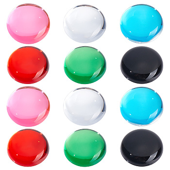 12Pcs 6 Colors Acrylic Imitation Cat Eye Cabochons, Half Round/Dome, Mixed Color, 40x12mm, 2pcs/color