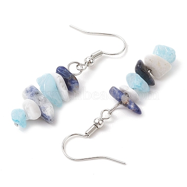 Pendientes colgantes de howlita natural(EJEW-JE06127-02)-4