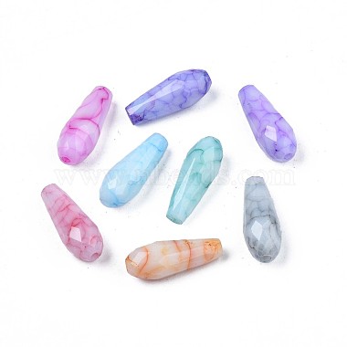 Opaque Baking Painted Crackle Glass Beads Strands(EGLA-S174-34)-3