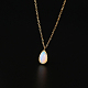 Opalite Teardrop Pendant Necklace with Stainless Steel Chains(JD6752-1)-1