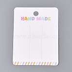 Cardboard Paper Jewelry Display Cards for Hair Clip Storage, Rectangle with HAND MADE, Colorful, 10x7.5x0.04cm, Hole: 8.2mm(CDIS-N004-08)