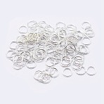 925 Sterling Silver Saw Cut Open Jump Rings, Round, Silver, 19 Gauge, 8x0.9mm, Inner Diameter: 6mm, about 68pcs/10g(STER-F036-02S-0.9x8mm)