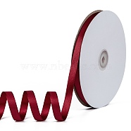 Single Face Solid Color Satin Ribbon, for Wedding, Gift Wrapping, Bow Making, Dark Red, 3/8 inch(9~10mm), about 100yards/roll(91.44m/roll)(SRIB-S052-10mm-033)