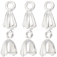 Beebeecraft 8Pcs 925 Sterling Silver Pendant Bails, Ice Pick Pinch Bails, Silver, 8x5x3mm, Hole: 1.5mm, Pin: 0.6mm, Inner Diameter: 3x3mm(STER-BBC0005-49S)