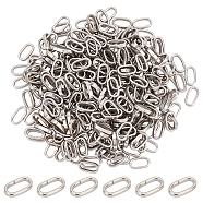 201 Stainless Steel Linking Ring, Quick Link Connectors, Oval, Stainless Steel Color, 13x8x2.5mm, Inner Diameter: 10x5mm, 300pcs/box(STAS-UN0040-16A)