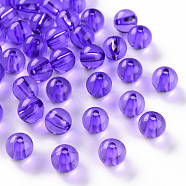Transparent Acrylic Beads, Round, Blue Violet, 10x9mm, Hole: 2mm, about 940pcs/500g(MACR-S370-A10mm-748)