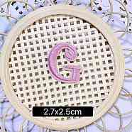 Computerized Embroidery Cloth Self Adhesive Patches, Stick on Patch, Costume Accessories, Letter, Pink, G:27x25mm(FIND-TAC0002-01G)