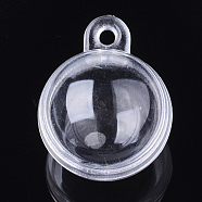 Plastic Pendants, Round, Clear, 25.5x20x20mm, Hole: 2mm, Inner Diameter: 17mm(KY-T004-02)
